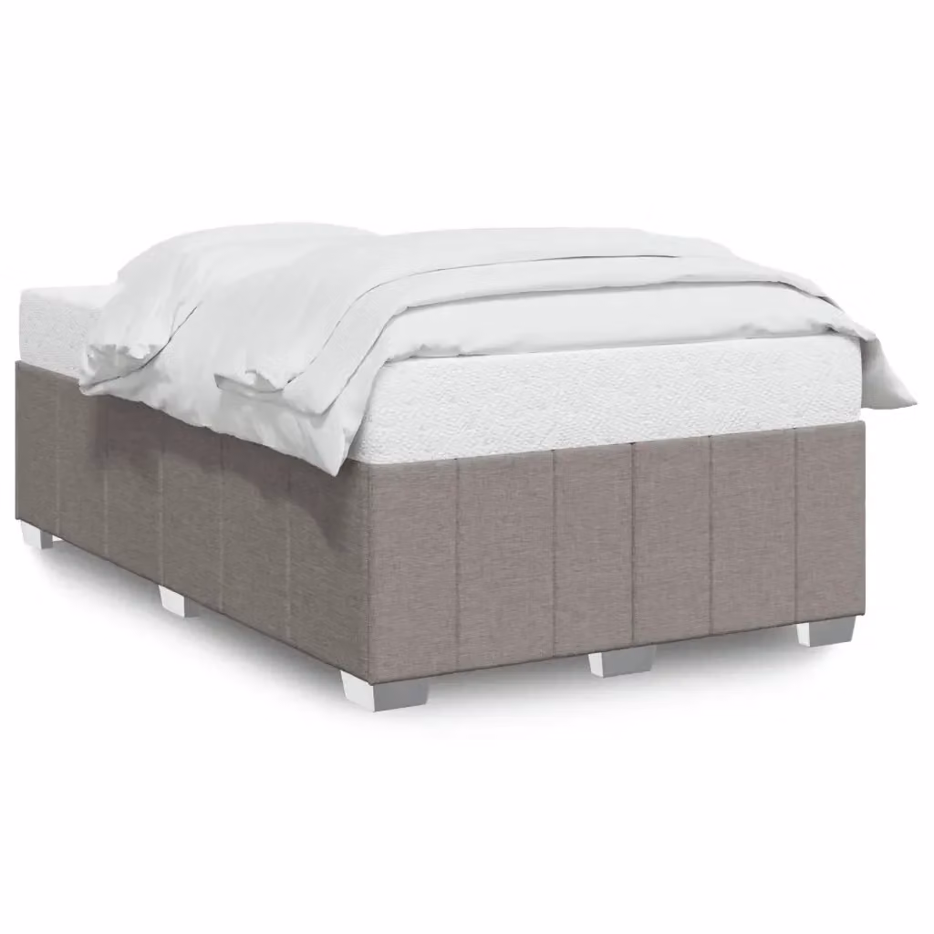 vidaXL Giroletto senza Materasso in Tessuto Beige o Grigio con Listelli in Legno L/P/H: 120 x 190 cm – 2