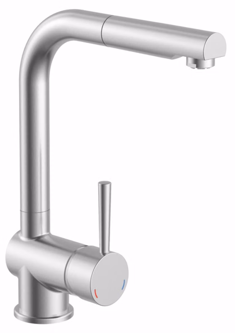 Miscelatore monocomando NABER DRIVE 2 di COLORE INOX con bocca estraibile / rubinetto