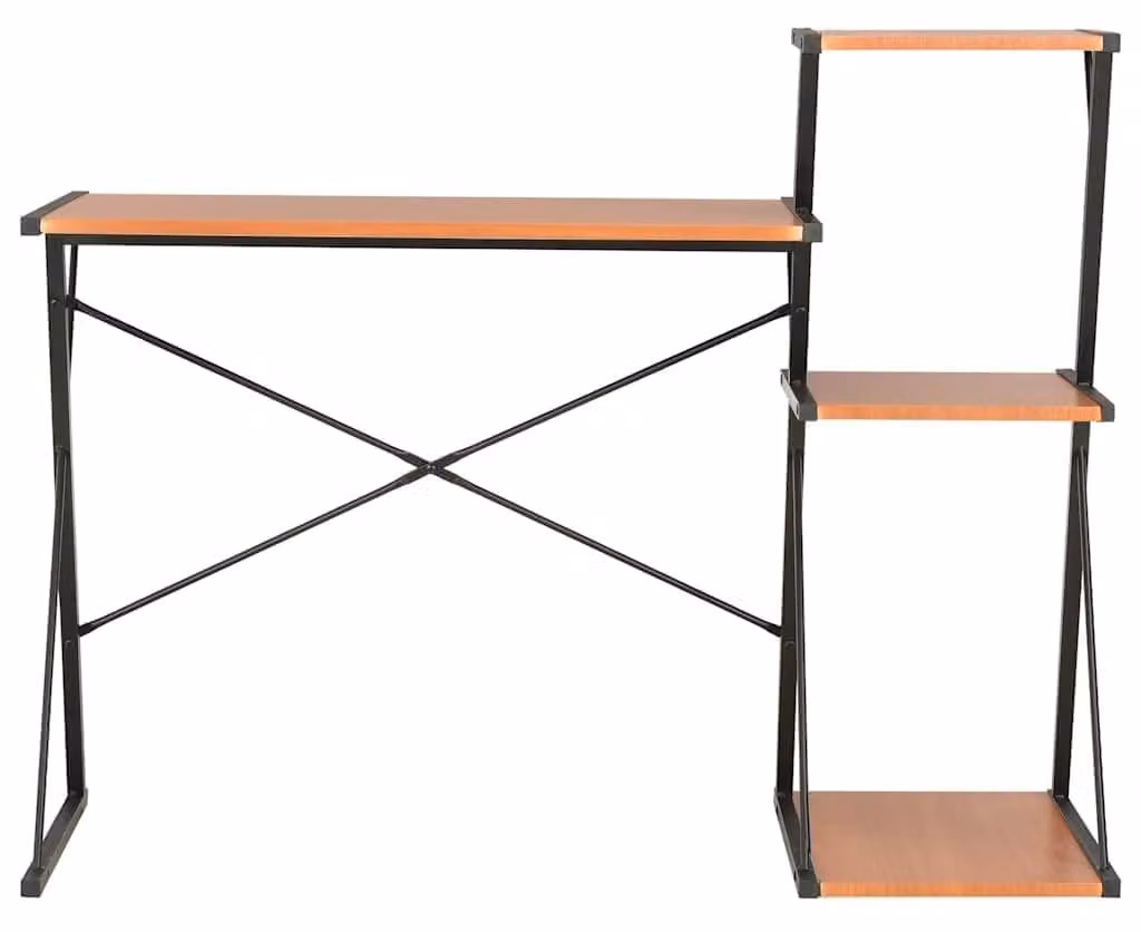 Scrivania moderna Solidchoice con piano, dimensioni 116 x 50 x 93 cm, nei colori nero e marrone