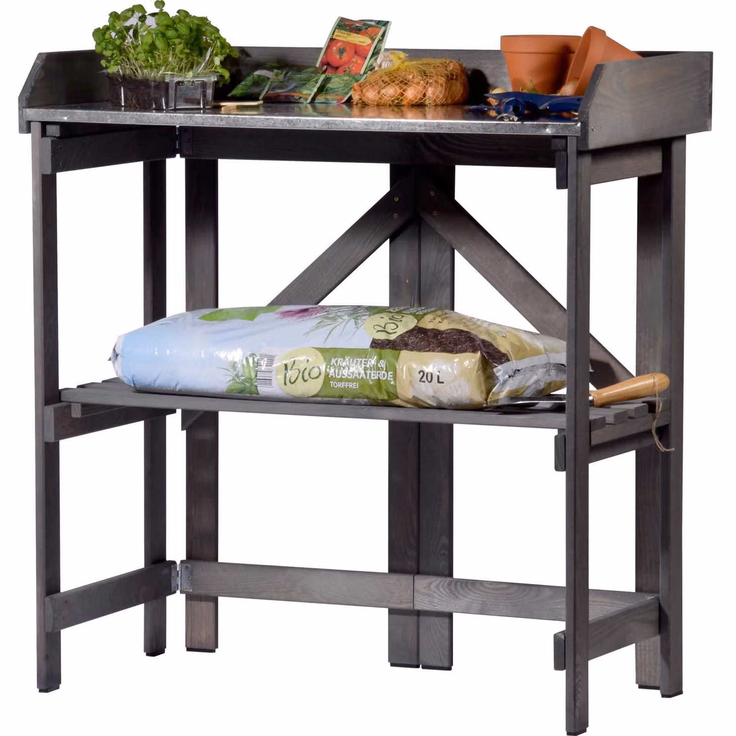 Tavolino da giardino pieghevole, in legno massello, dimensioni 85 x 44 x 89 cm, ideale per giardino e balcone