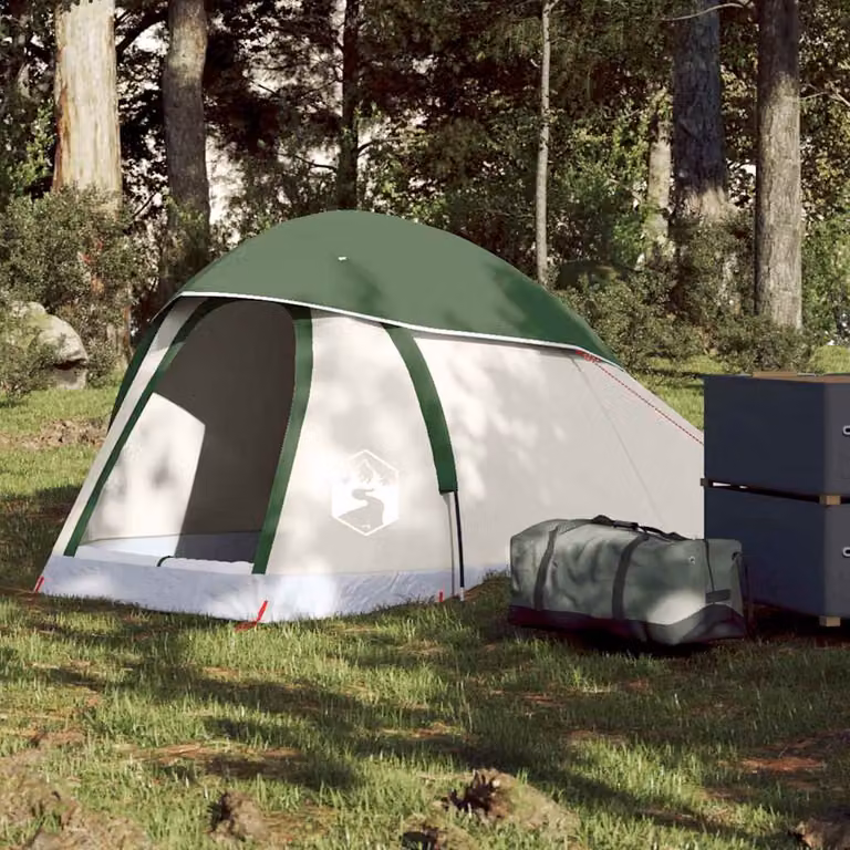 Tenda da campeggio a cupola vidaXL per 1 persona, verde, impermeabile in poliestere e fibra di vetro