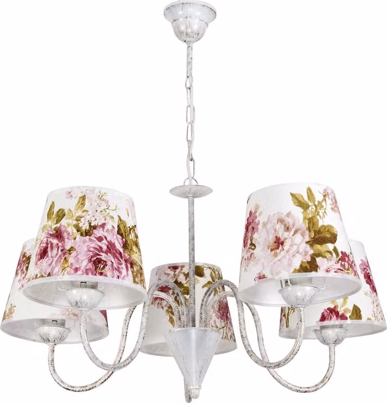 Plafoniera IZA, 5 luci, E27, design a rosetta