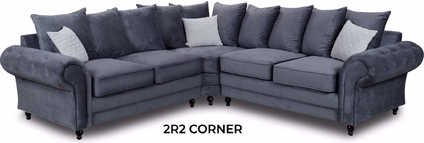 Ecksofa Sofa Stil Grau Sofa Polster Stoff Textil Möbel L-Form Couchen