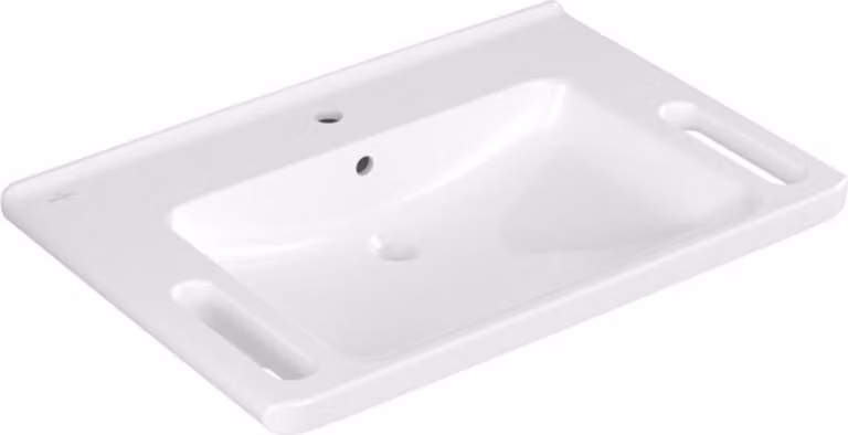 V&B Vicare lavabo 80x55cm, con foro per rubinetto, con troppopieno, bianco