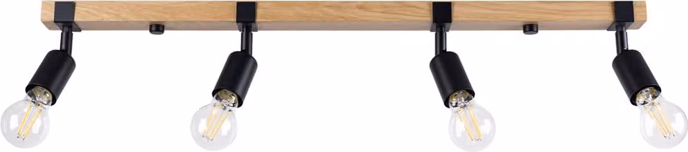 Faretto spot LIMERO nero-legno 4xE27x15W in legno, dimensioni: 14x15x89 cm, IP20, Pure Lume