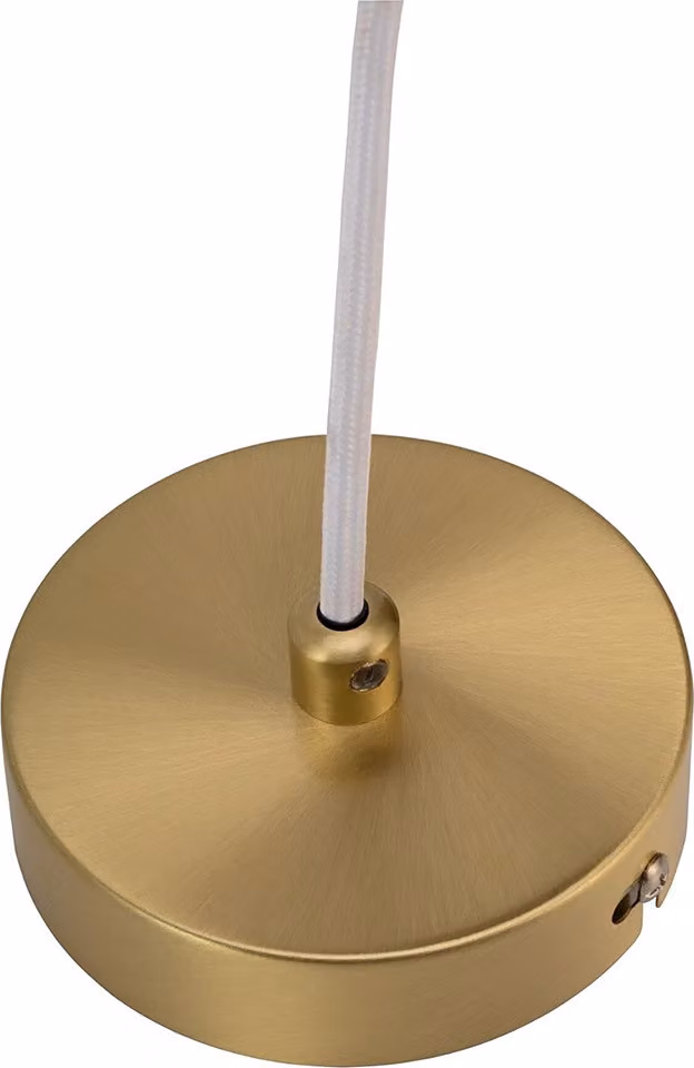 Lampada a sospensione, design, plafoniera, modello "Splendid Delight", diametro 25 cm, vetro bianco, finitura dorata, attacco E27