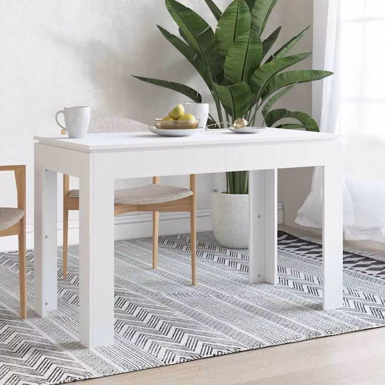 vidaXL Tavolo da Pranzo Moderno Bianco in Legno e Metallo L: 120 cm, P: 60 cm, H: 76 cm