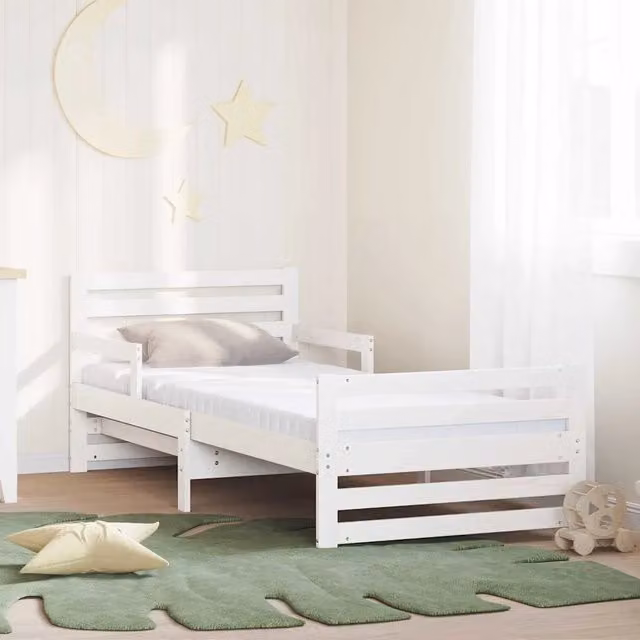 Struttura letta con materasso estensibile Bianco 80 x 200 cm 3385947