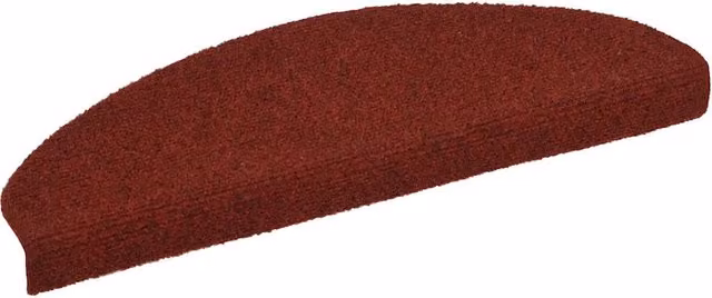 Set di 30 tappetini autoadesivi per scale DESIGN IN, forma semicircolare, colore rosso, L: 65 cm, P: 21 cm, H: 4 cm