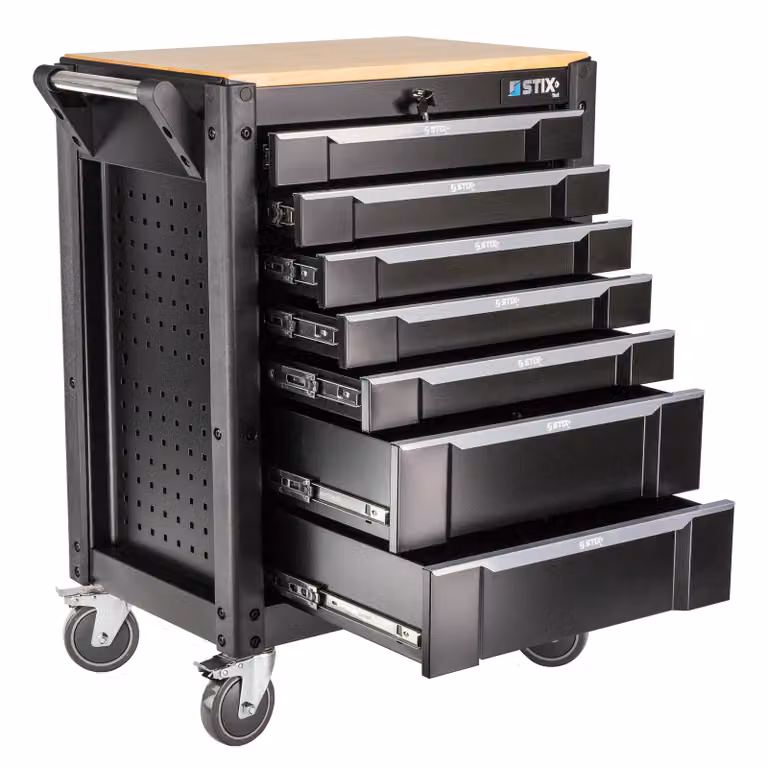 Armadio da officina STIX, carrello portautensili, 7 cassetti, rotelle con freno, UltimatePro C7