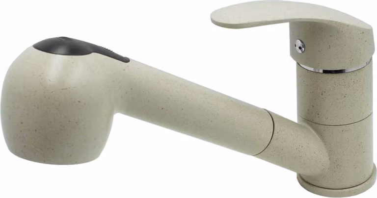Miscelatore per cucina Miscelatore per lavello Miscelatore estraibile per cucina con spray; beige