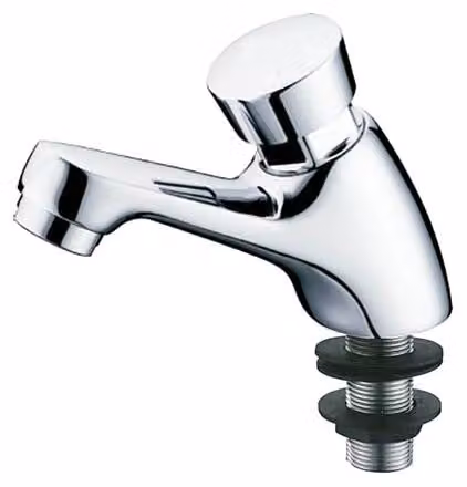 Rubinetto per lavabo a controllo temporizzato, cromato, stile Presto, a risparmio idrico