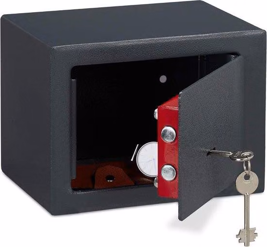 Cassaforte sicura con serratura – Cassaforte con doppio chiavistello – Armadio con serratura e protezione antieffrazione – Cassaforte Prive – Cassaforte grigia