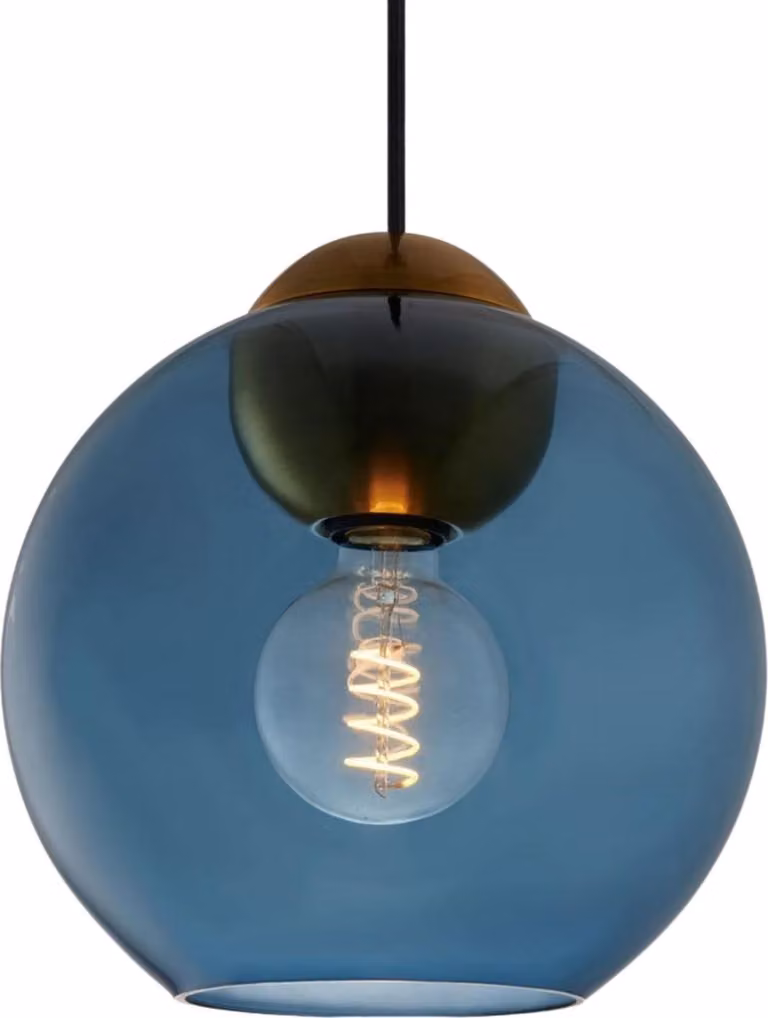 Lampada a sospensione Bubbles E27 Ø24cm blu