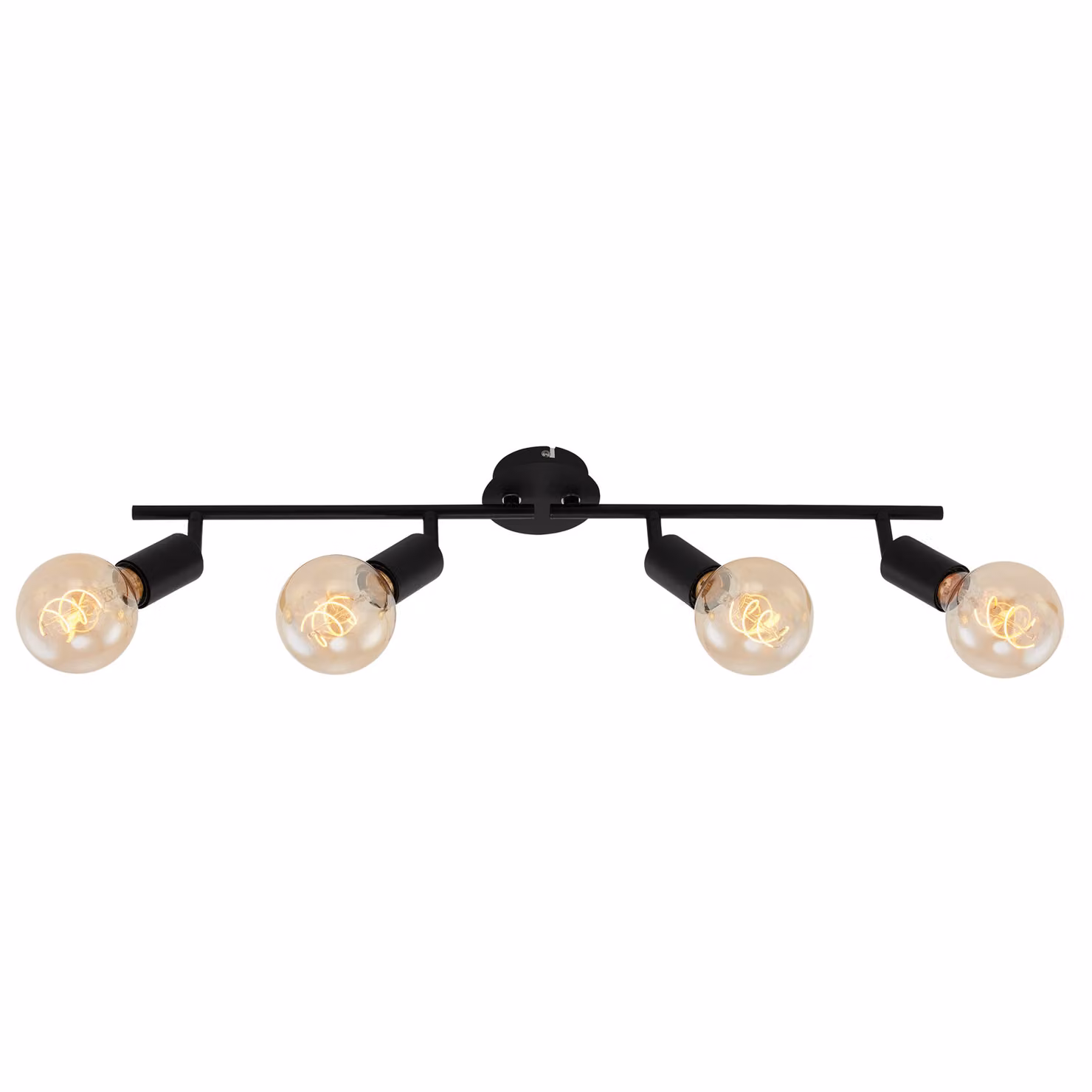 Lampada da soffitto faretto da soffitto orientabile girevole 4xE27 60W nero metallo Briloner