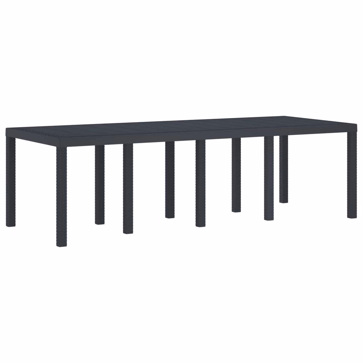 vidaXL Tavolo da Giardino Rettangolare in Polyrattan Antracite L: 250 cm, P: 100 cm, H: 73 cm – 1
