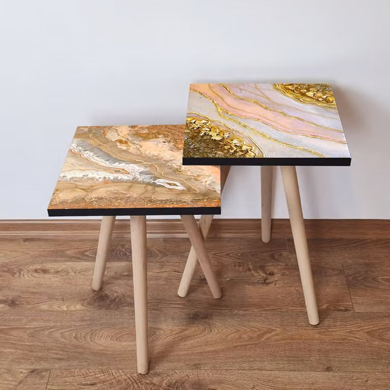 Skye Decor, 2Shp423 - Salmon, tavolino (2 pezzi), salmone, 100% MDF, 35 x 35 x 47 cm