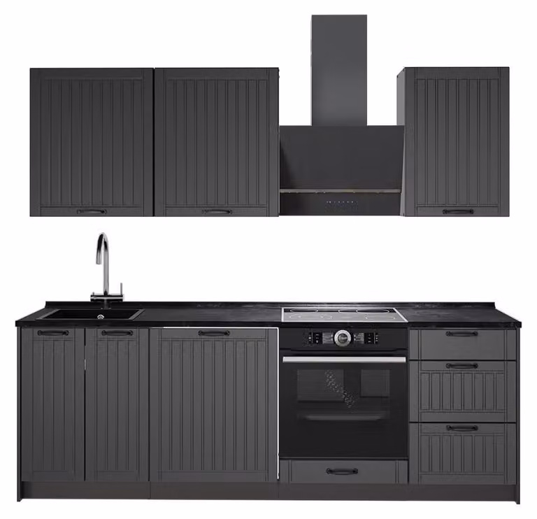Cucina componibile Vicco Fame-Line Grigio scuro/Antracite 230 cm, PL Antracite, Model 63955