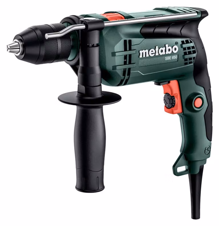 Trapano a percussione SBE 650 - 650W - Mandrino autoserrante, valigetta