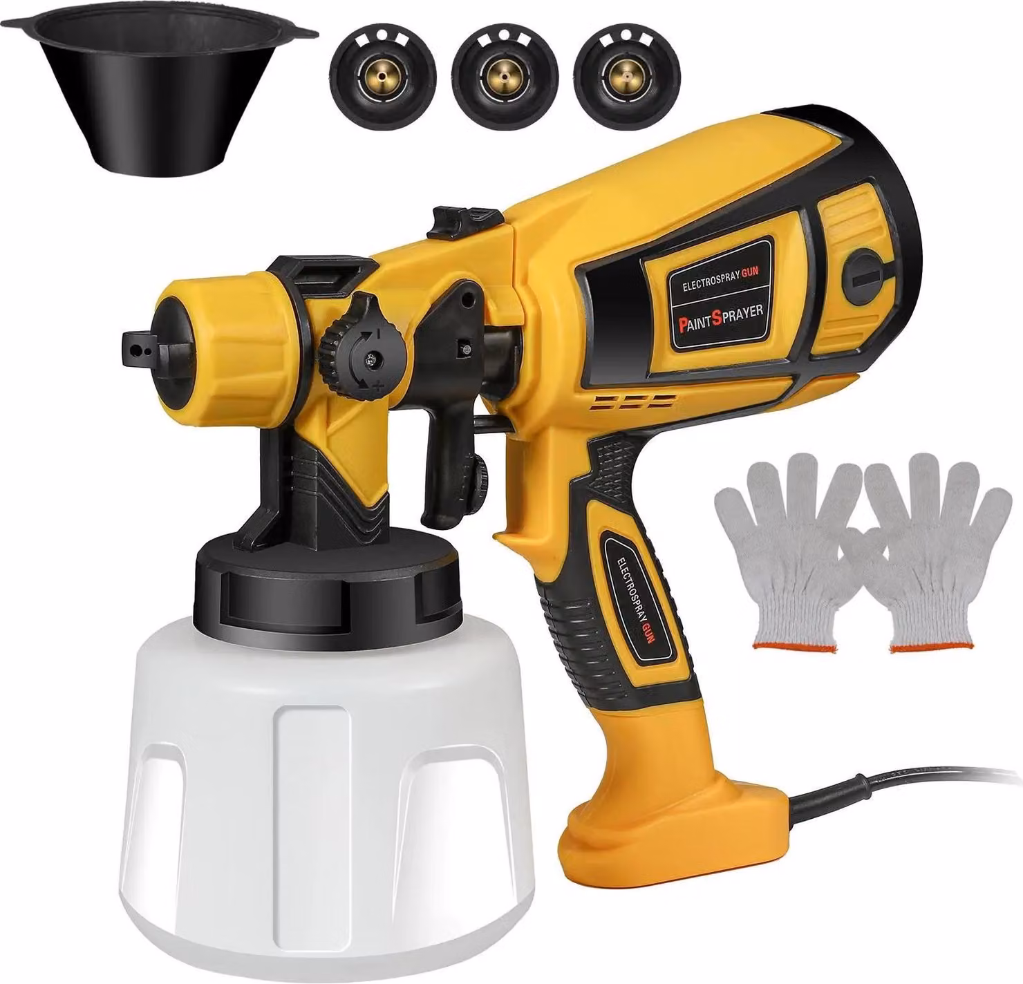 Pistola a spruzzo per verniciatura, potenza 850 W, capacità 1400 ml, giallo UE