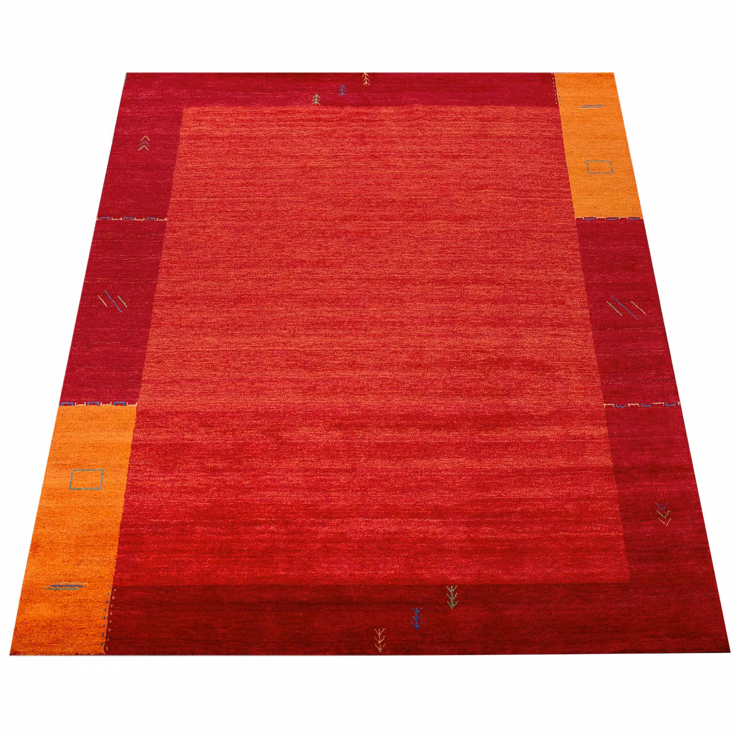 Tappeto Gabbeh Majestic arancio e rosso in lana fatto a mano L: 120 cm, P: 170 cm – 2