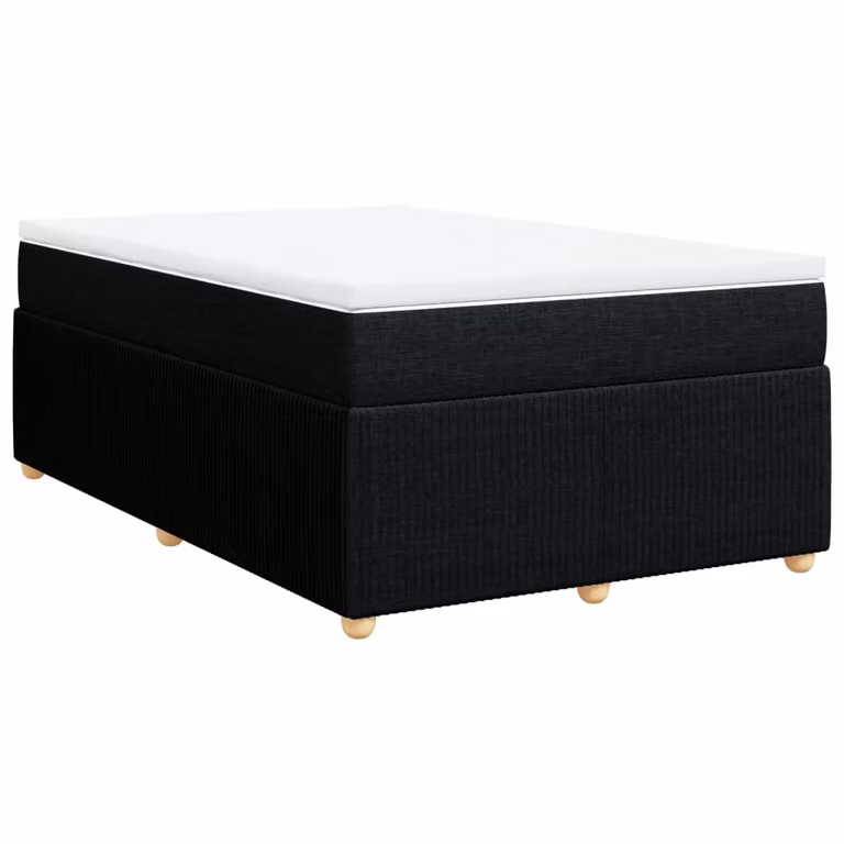 Giroletto a Molle con Materasso Nero 120x190 cm in Tessuto