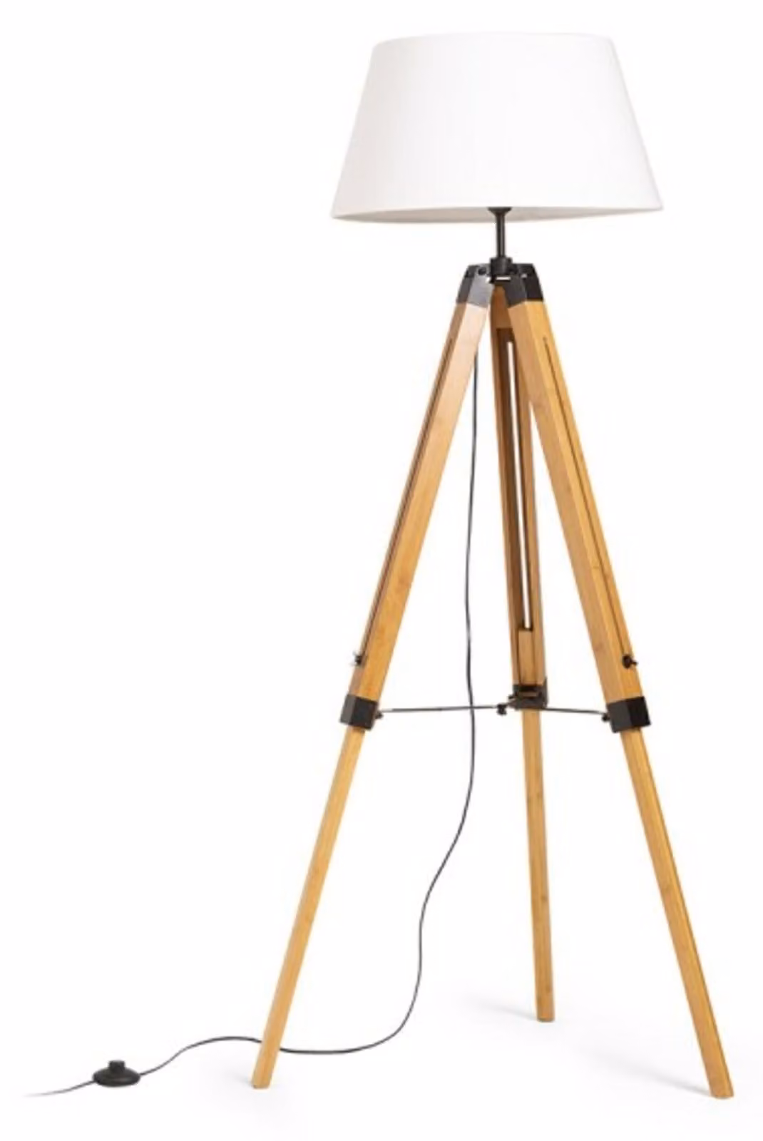 RED - DESIGN RENDL RENDL ALVIS/AMBITUS 46 Lampada da terra, bianco/nero, bambù, 230 V, E27, 15 W, R14500