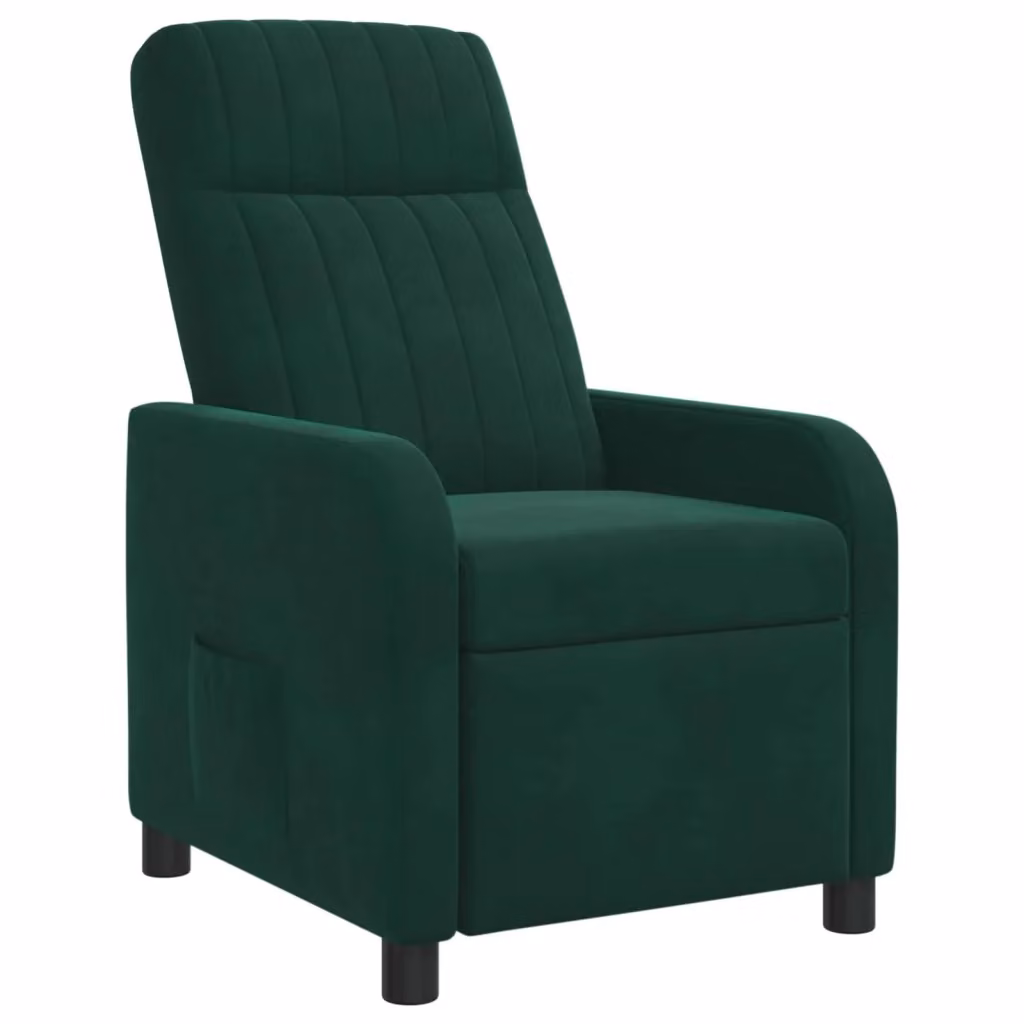 Poltrona reclinabile relax in velluto verde con braccioli e struttura moderna per soggiorno o ufficio – 2