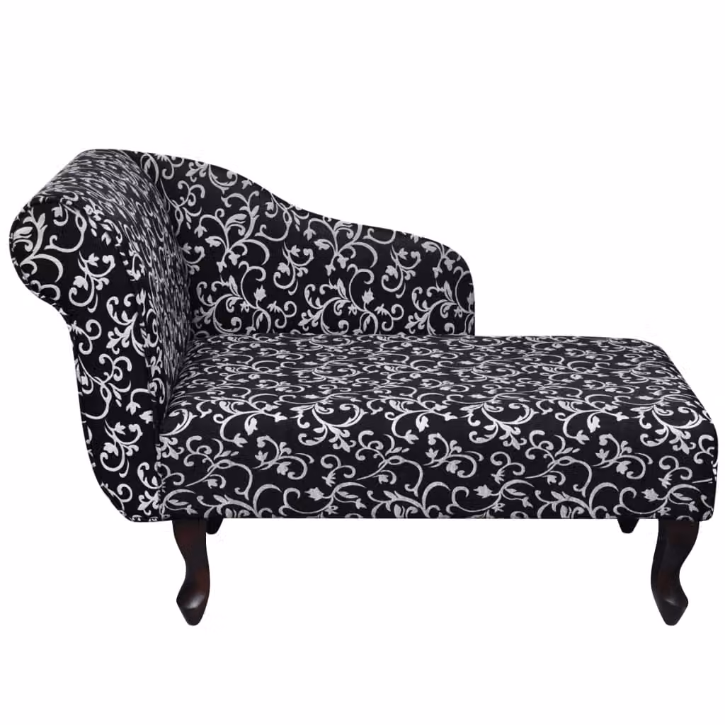 Chaise longue in tessuto bianco e nero