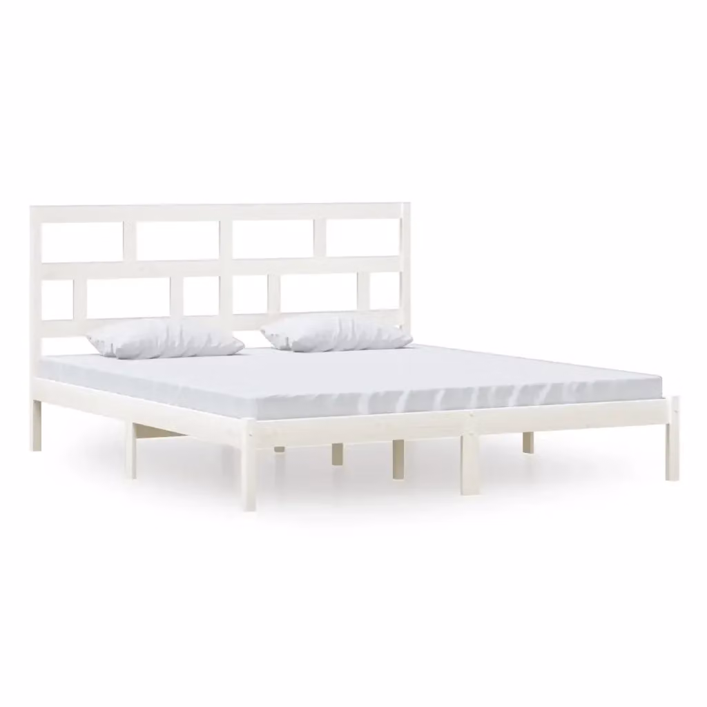 Letto Super King vidaXL in legno massello di pino bianco con doghe fisse L/P: 180 x 200 cm – 2