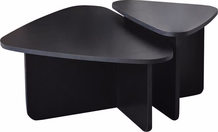 Calicosy - Set di 2 tavolini a forma di triangolo con bordi arrotondati L90/L60 cm - BALLARE