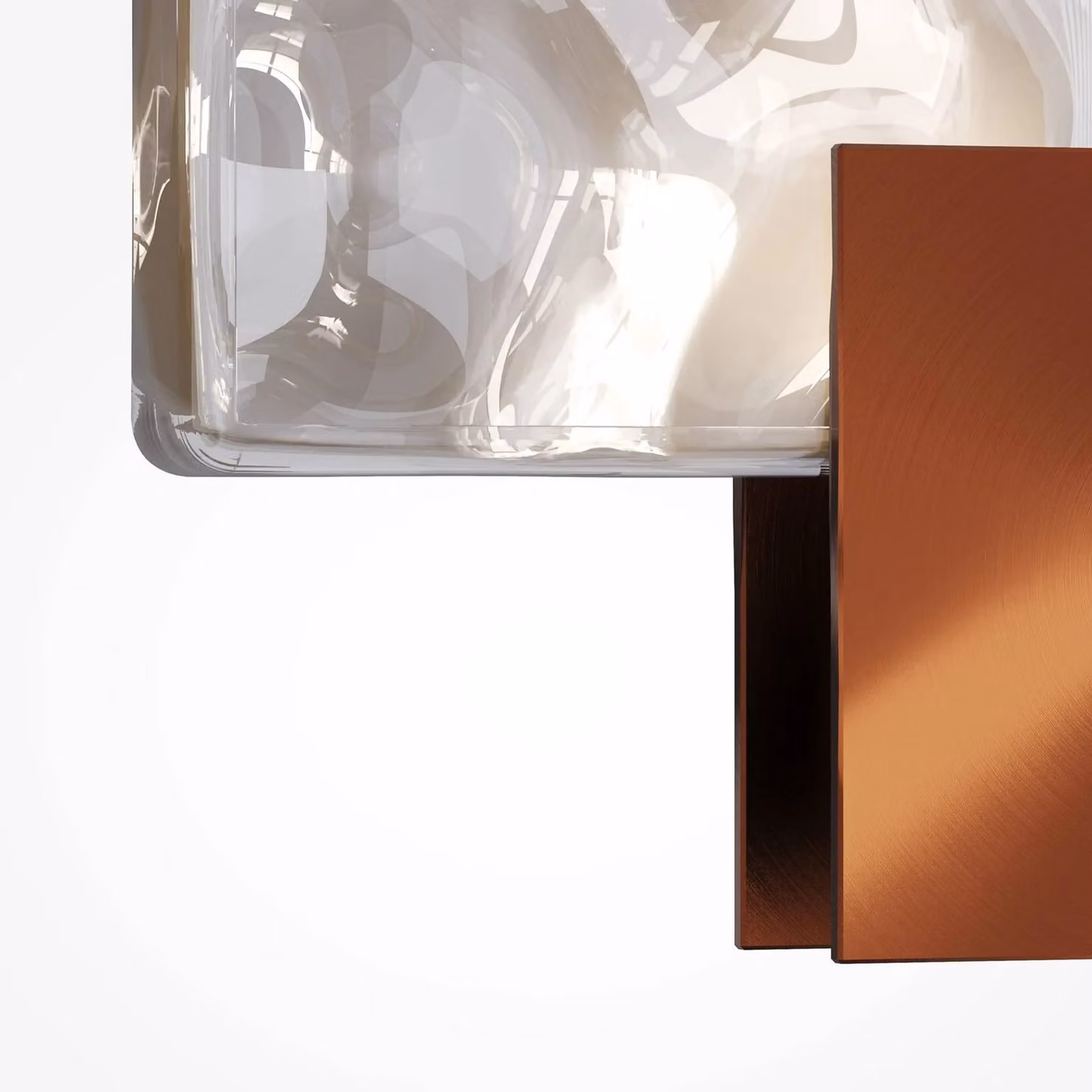 Maytoni Lampada a sospensione in vetro Quadro, Crema / Ambra, Soggiorno / Sala da pranzo, Vetro, Moderno, Lampada a sospensione
