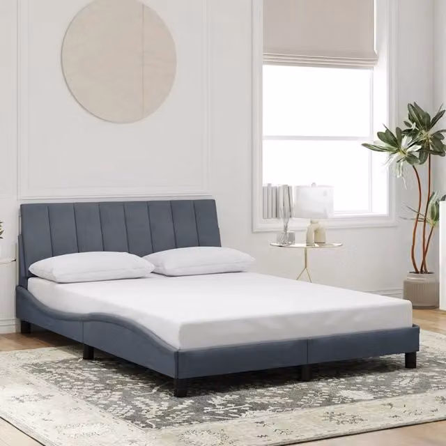 Giroletto senza Materasso-Struttura Letto Hanko Grigio Scuro 120x200 cm Velluto