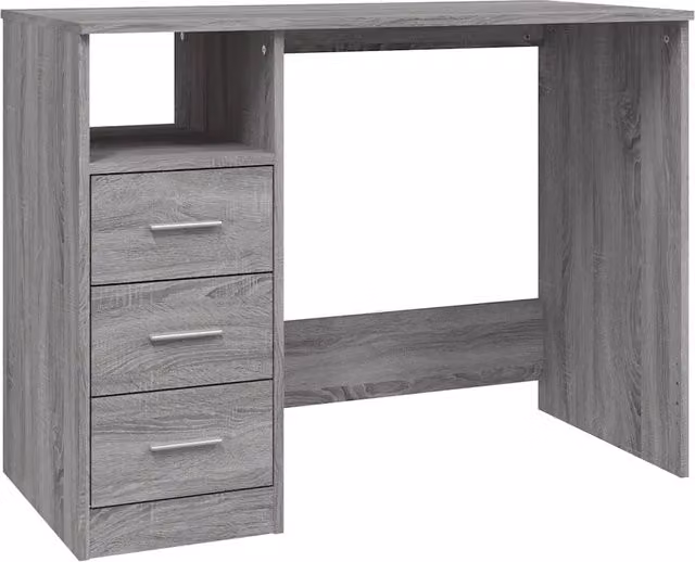 Scrivania Cassetti-Scrivanie per ufficio e studio Grigio Sonoma 102x50x76 cm Legno Multistrato