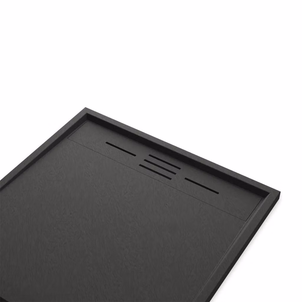 Piatto doccia quadrato Parama nero effetto pietra antiscivolo da incasso L/P: 80 x 80 cm – 2