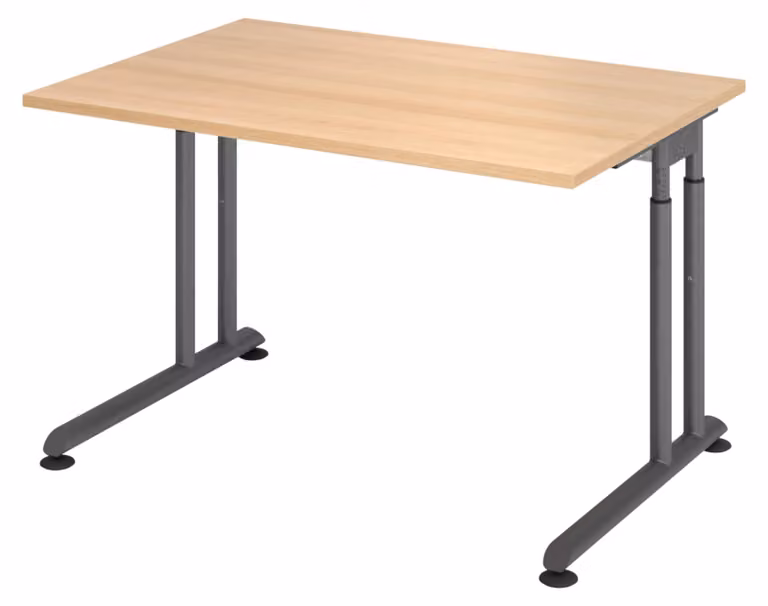 bümö Scrivania Serie-Z - Dimensioni: 120 x 80 cm, struttura: grafite, decorazione: rovere