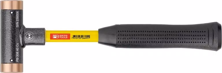 PB Swiss Tools Martello anti-rinculo, con inserti in rame, manico in vetro super resistente, 24 mm