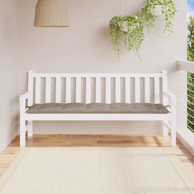 Cuscino per panca vidaXL in tessuto Oxford impermeabile e traspirante, Grigio/Beige, L 180 x P 50 x H 7 cm
