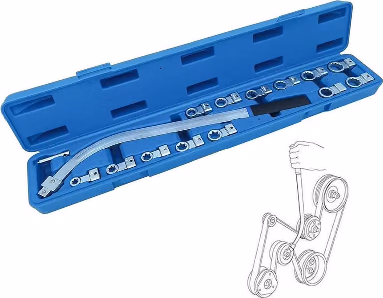 Set di utensili universali per la sostituzione della cinghia di distribuzione - Set di 15 chiavi a bussola - Torx E10–E18 - Utensile per la riparazione di veicoli - Con custodia