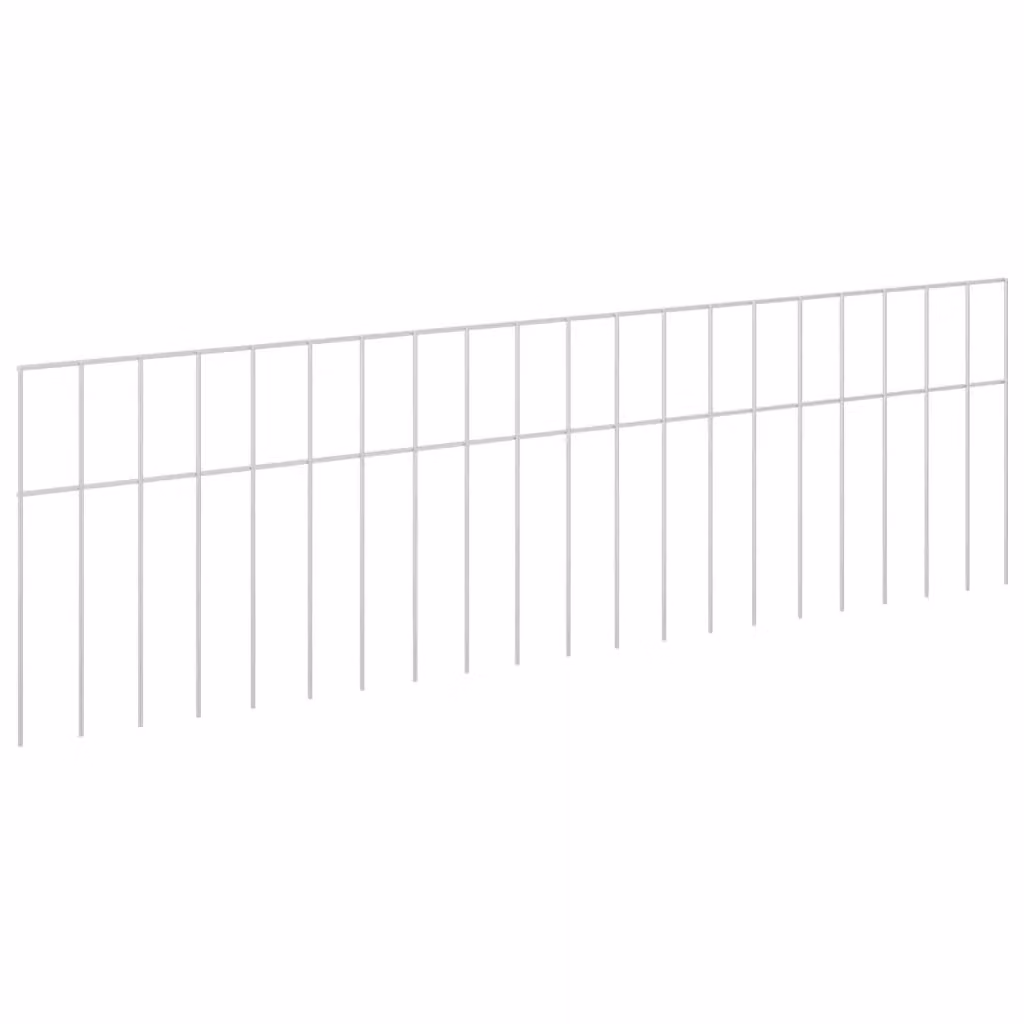 Set di 48 pannelli per recinzione da giardino vidaXL in acciaio zincato argento, L: 100 cm, H: 30 cm – 2