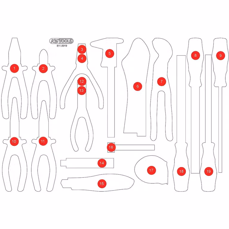 KS TOOLS Inserto in schiuma vuoto per 811.0019 - 811.0019-97