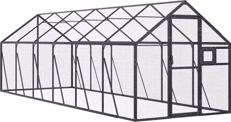 Voliera Antracite 1,79x6x1,85 m in Alluminio