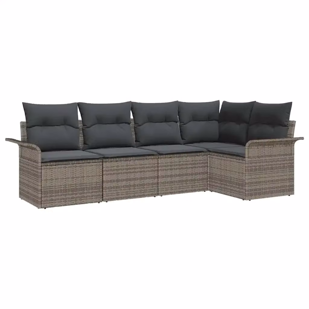 Set Divano da Giardino a L con Cuscini vidaXL Grigio in Polyrattan e Metallo – 2