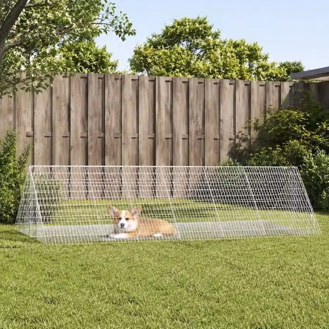 Rabbit Cage Silver 255.91 X 39.37 X 33.46 In Galvanised Steel