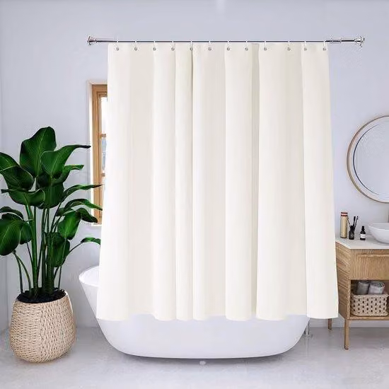 Tenda in poliestere beige, 180 x 170 cm, con occhielli in metallo