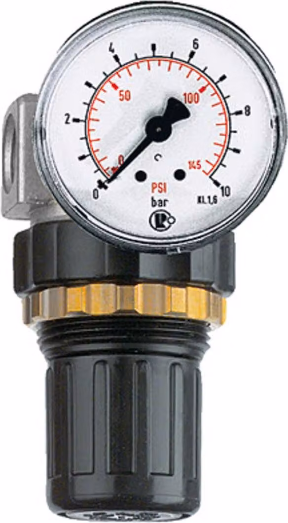 Regolatore di pressione Riegler "Standard-mini", dado da pannello, G 1/8, 0,2-6 bar