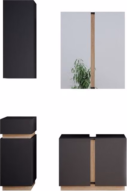 Set di mobili da bagno Gloria Antracite 4 pezzi Vicco