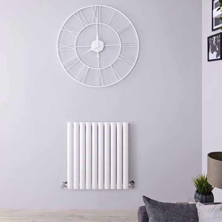 Radiatore Orizzontale Design Bianco 635x590mm 470W - Compatto - Stile Moderno - Revive
