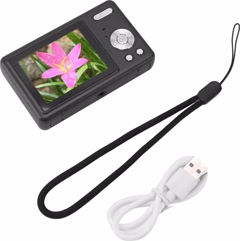 12 MP 1080p fotocamera digitale 2,4 pollici schermo TFT 16x zoom autofocus borsa per studenti vlog nero