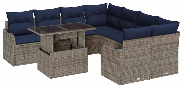 Set di 9 elementi, colore grigio